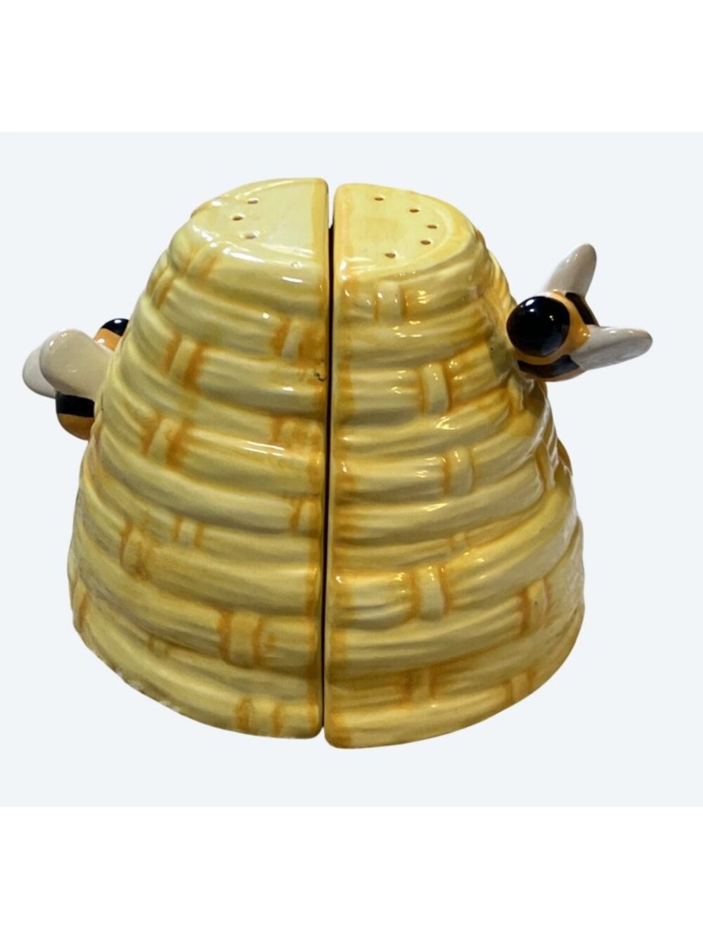 Bee Themed Ceramic Salt and Pepper Shakers By THT 2002  2-Piece Set